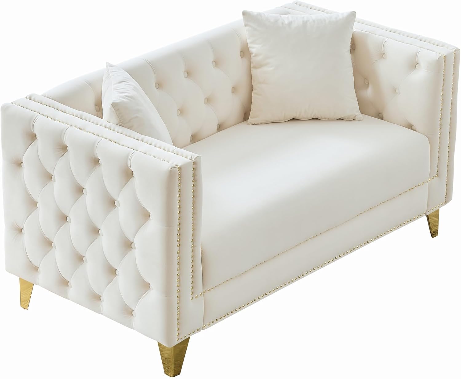 Elegant Velvet Nailhead Sofa – Stylish & Cozy 🛋️✨