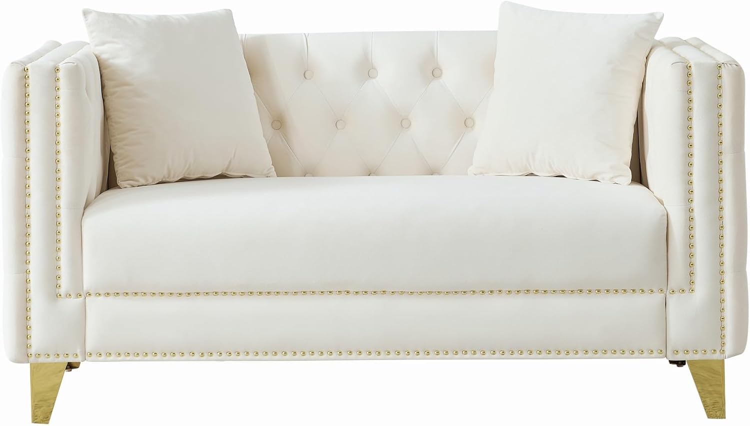 Elegant Velvet Nailhead Sofa – Stylish & Cozy 🛋️✨
