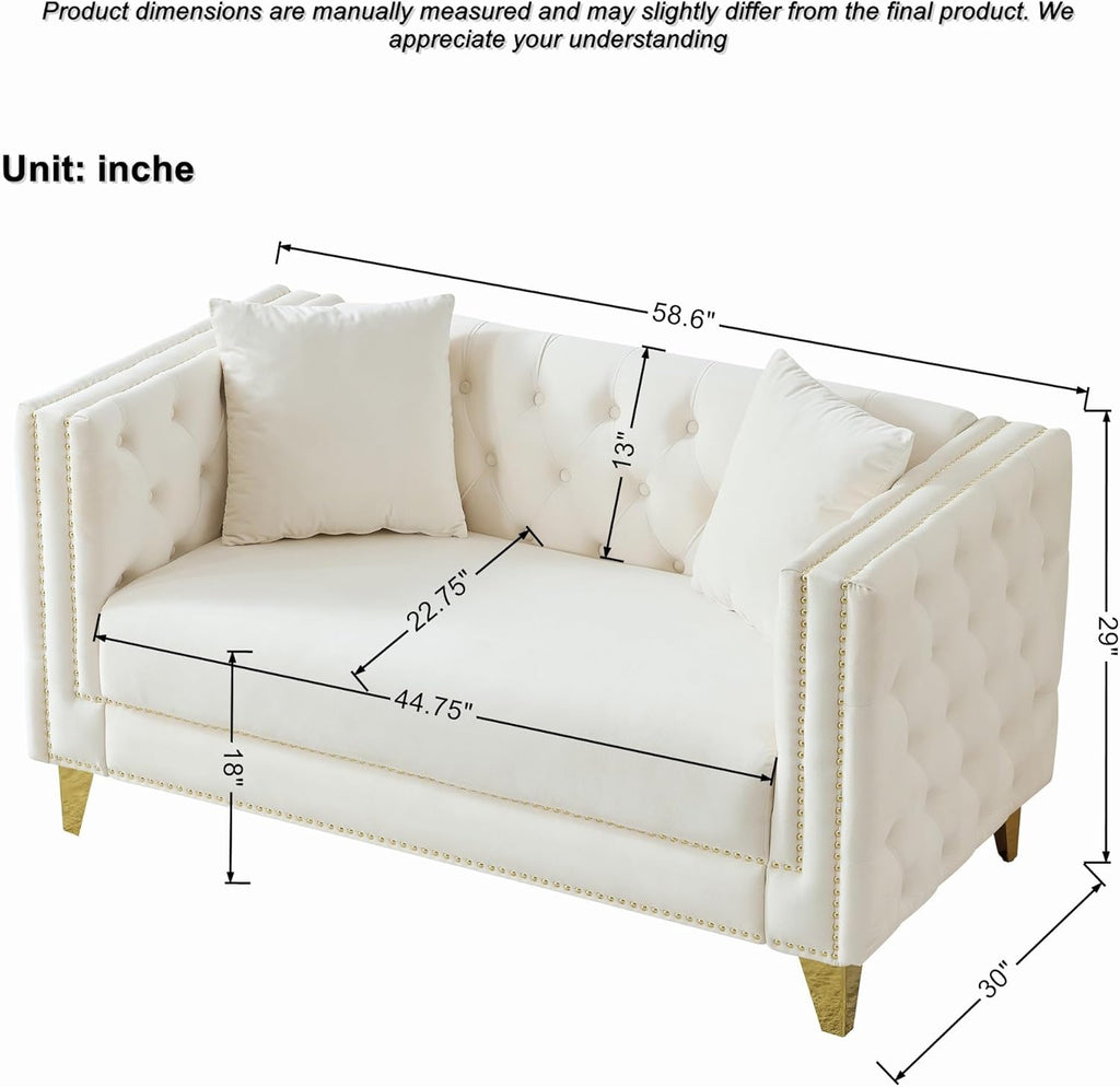 Elegant Velvet Nailhead Sofa – Stylish & Cozy 🛋️✨