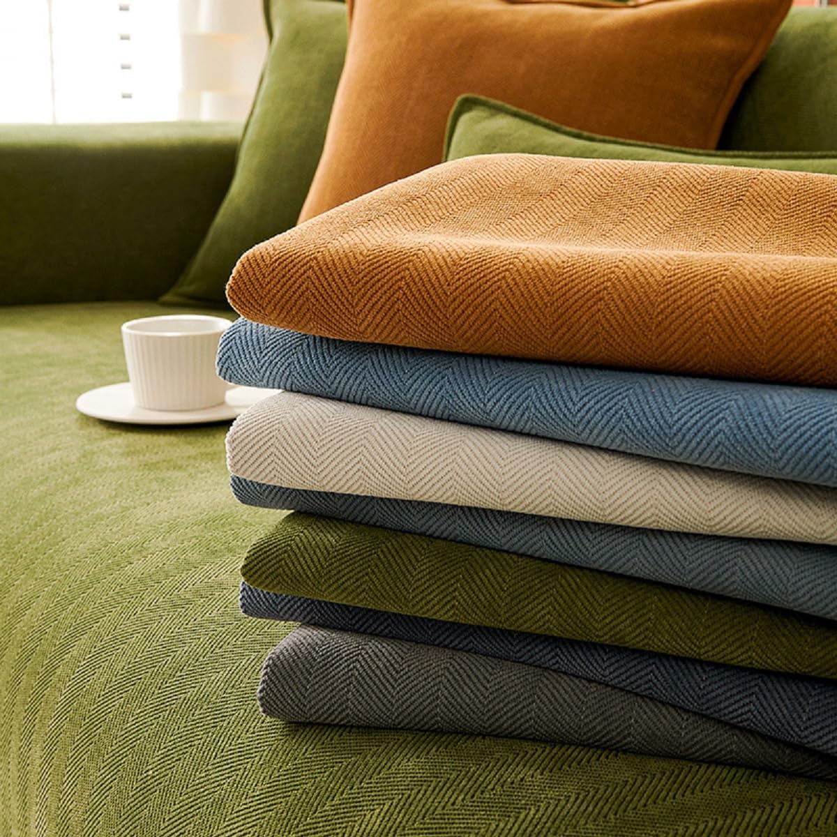 Herringbone Chenille Furniture Protector – Soft & Durable 🛋️✨