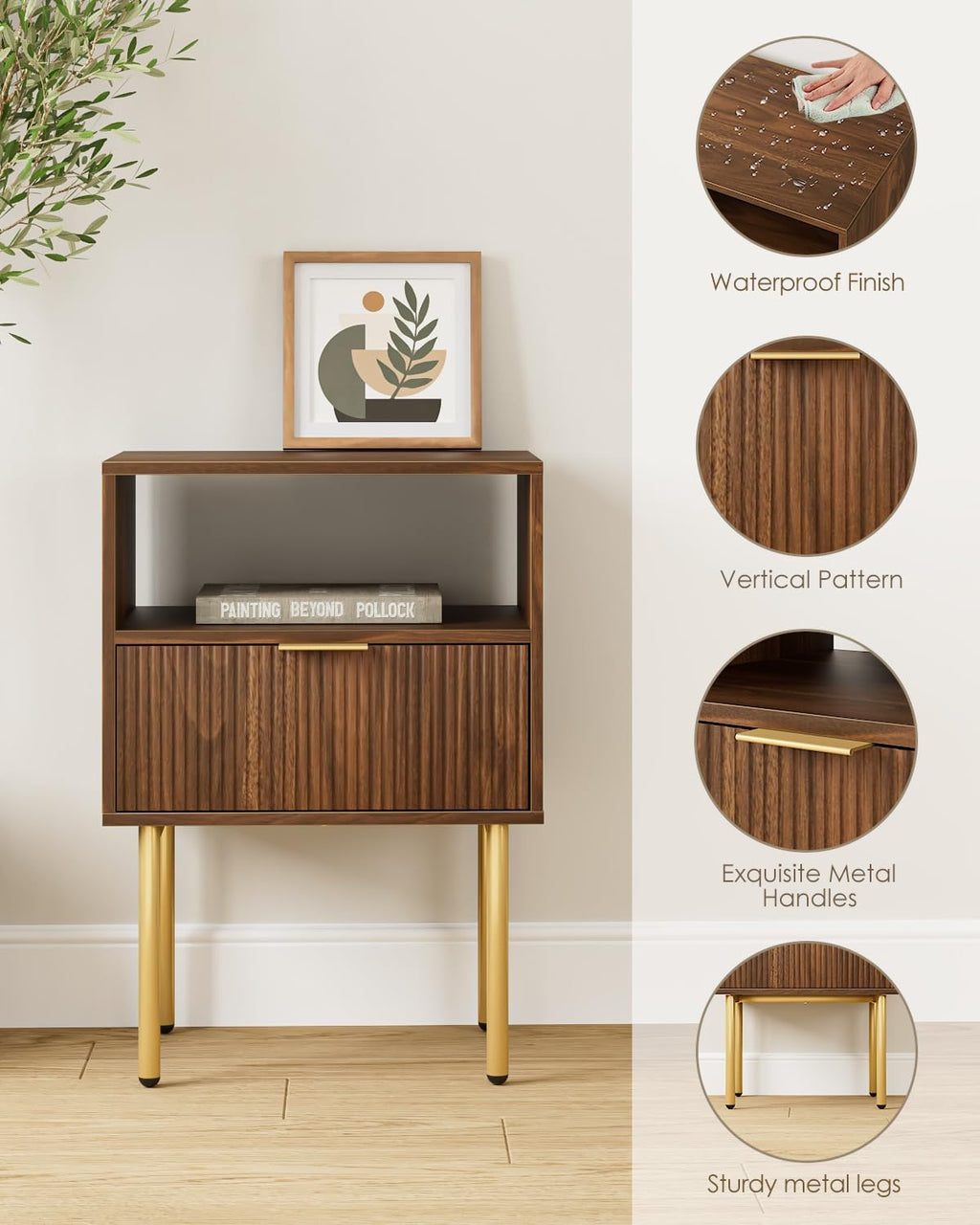 Modern 1-Drawer Nightstand – Stylish & Functional 🛏️🗄️