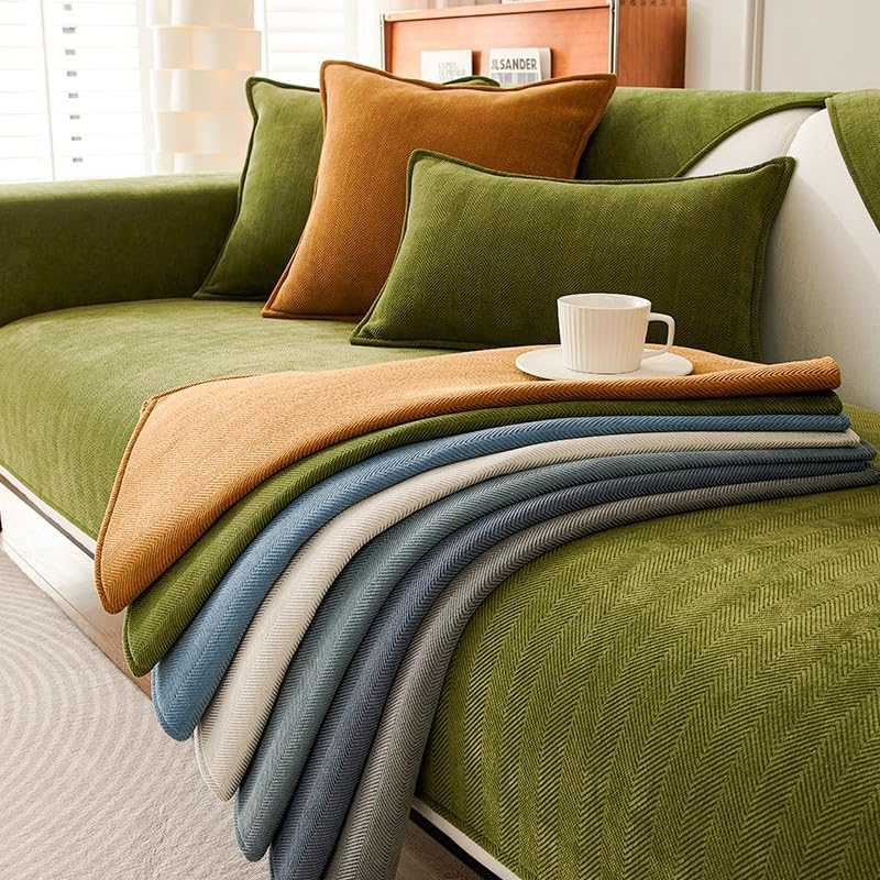Herringbone Chenille Furniture Protector – Soft & Durable 🛋️✨