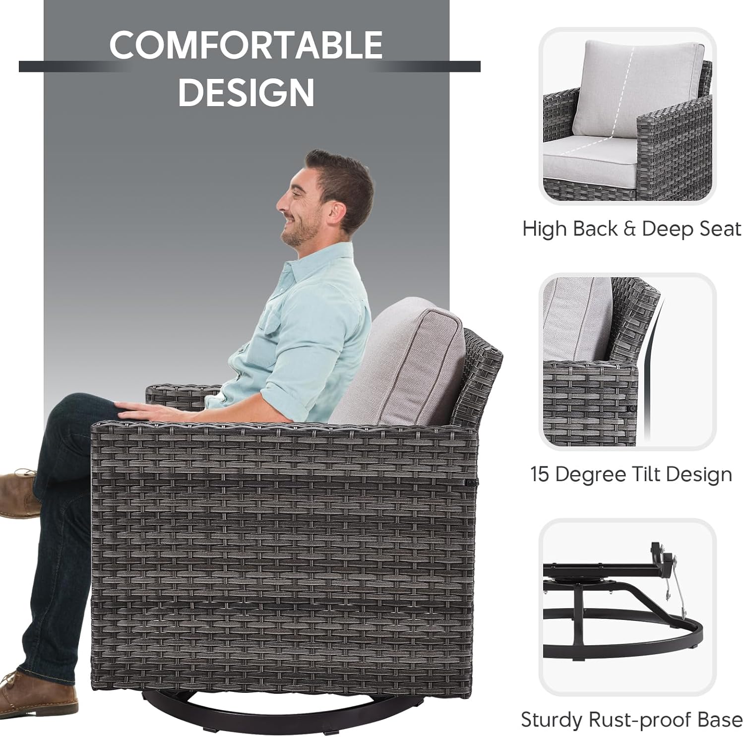 Outdoor 5-Piece Wicker Patio Furniture Set – Cozy & Stylish 🪑☀️