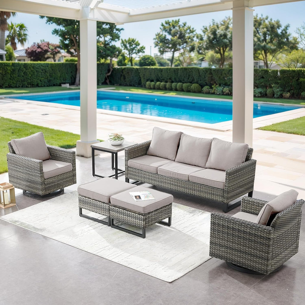 Outdoor 5-Piece Wicker Patio Furniture Set – Cozy & Stylish 🪑☀️